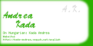 andrea kada business card